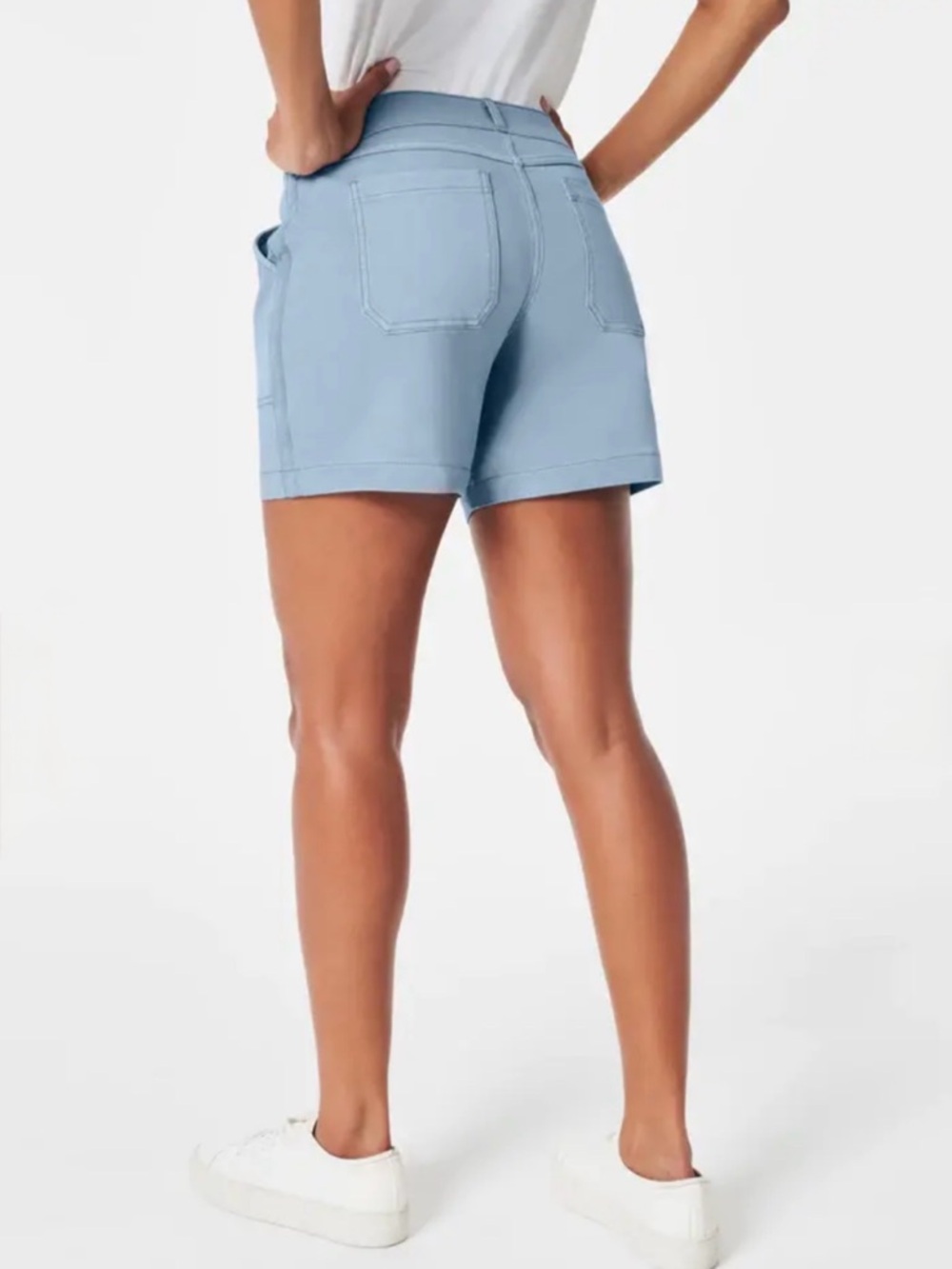 SPANX Stretch Twill Shorts Mountain Blue XL - Picture 2 of 8